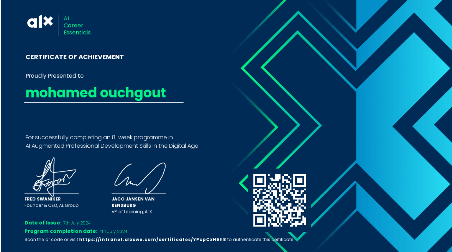 ALX AI Career Essentials certificate